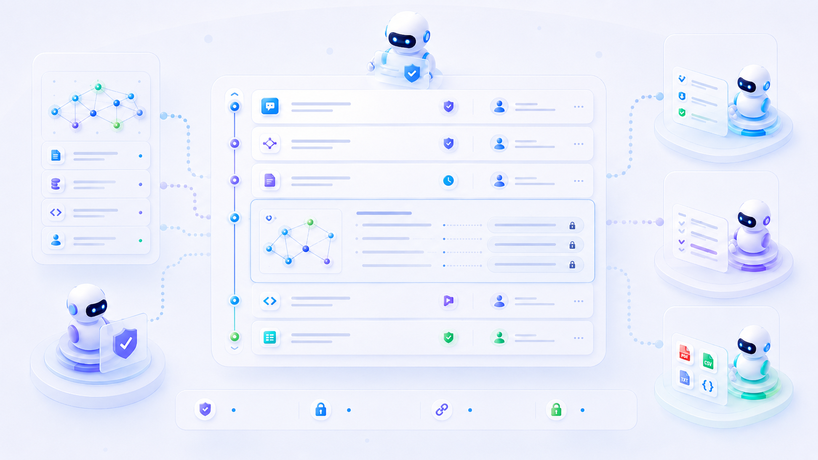 Custom NeuroWikis illustration for Agent Activity Ledger.